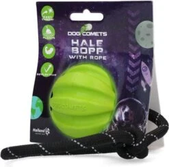 Dog Comets Ball Hale-Bopp Met Touw Hondenspeeltje – Duurzaam Honden Speelgoed – Stevige Honden Bal – Rubberen Bal – Geschikt Voor Honden – Hondenbal Voor Gezonder Tandvlees – Groen – 6 Diameter