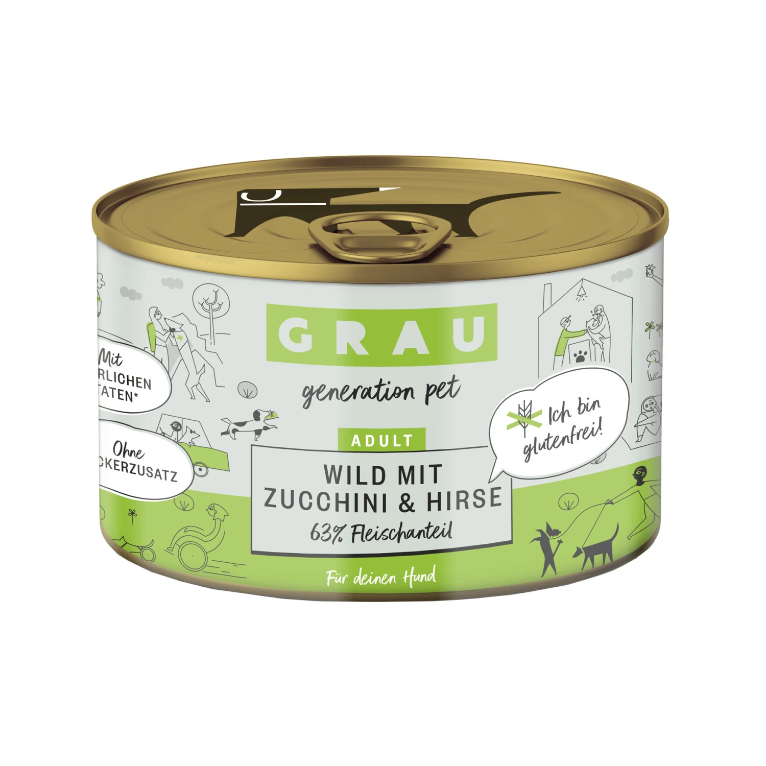 Grau Adult Hondenvoer - Hertenvlees Met Courgette En Gierst - Blik - Afbeelding 5